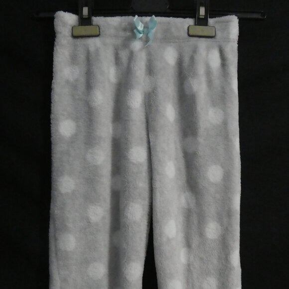 GEORGE | small (7-8) | Fuzzy Fleece Grey Pajama Bottoms W/ White Dots - Picture 6 of 16